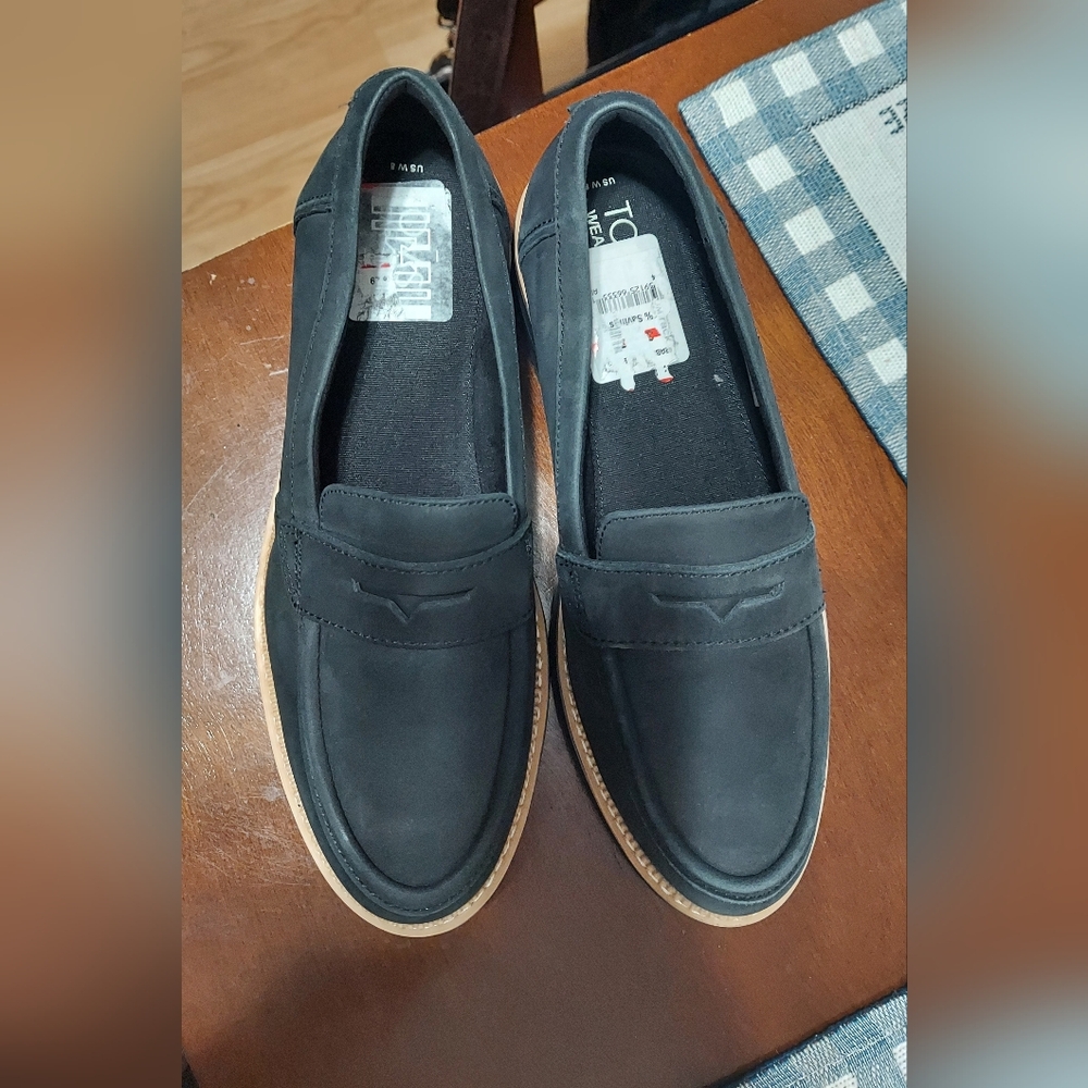Womens Black Toms Cara Loafers 8 - Picture 3 of 7
